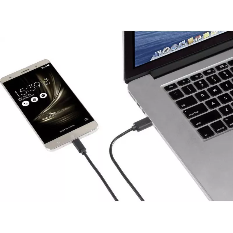 Renkforce RF-4599658 Cable USB 3.2 Gen 1, USB-A a USB-C, 0,5 m, negro