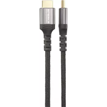 SpeaKa Professional cable de conexión HDMI 0,50 m gris carcasa metálica 4K UHD SP-13125596