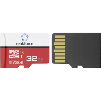 Renkforce RFEmSD32 tarjeta microSDHC 32 GB A1, V30, UHS-I, con adaptador SD RF-7488100