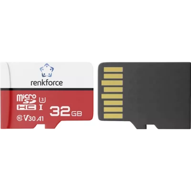 Renkforce RFEmSD32 tarjeta microSDHC 32 GB A1, V30, UHS-I, con adaptador SD RF-7488100