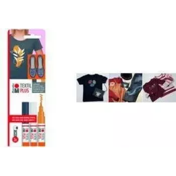 Set de rotuladores para tela Marabu Textil Painter Plus, punta redonda de 3 mm, varios colores, 3 uds. 0118000000081