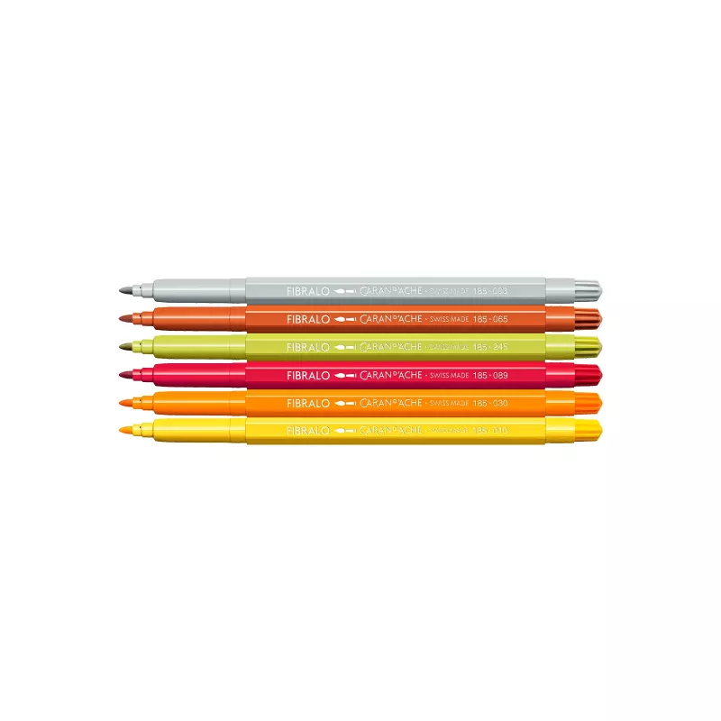 Rotuladores Caran d'Ache Fibralo Kawaii Animals, pack de 6, tinta base agua, efecto acuarela 185.803