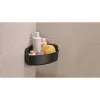 Cesta de ducha esquinera tesa LAVAA, negro mate, autoadhesiva, sin taladrar, hasta 6 kg 40518-00000-00