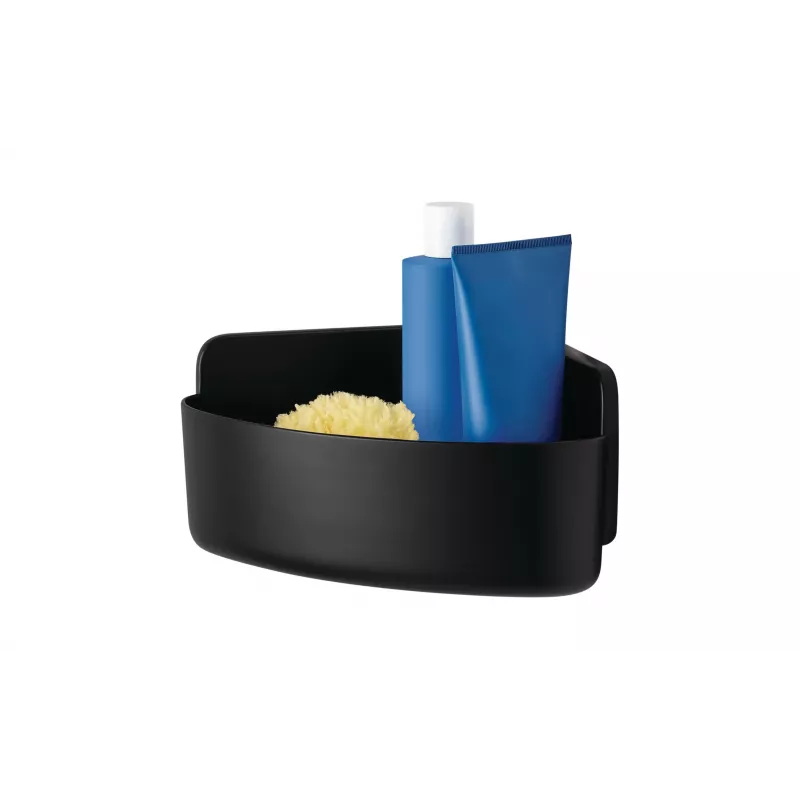 Cesta de ducha esquinera tesa LAVAA, negro mate, autoadhesiva, sin taladrar, hasta 6 kg 40518-00000-00