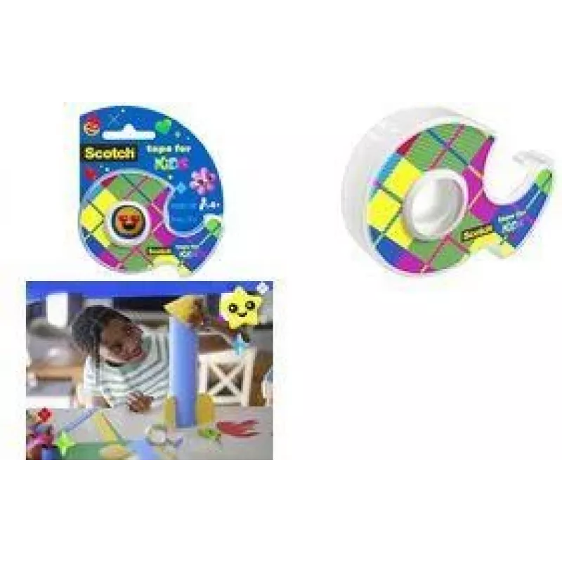 3M Scotch Kids Tape, 19 mm x 15 m, cinta adhesiva mate invisible, dispensador manual, 1 rollo 7100410261