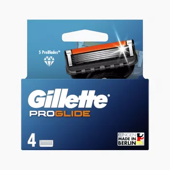 Gillette ProGlide recambio de cuchillas de afeitar para hombre, 4 cuchillas, 5 cuchillas antiadherentes + recortador de precisión, Lubrastrip, compatible con mangos Fusion5 8001090456366