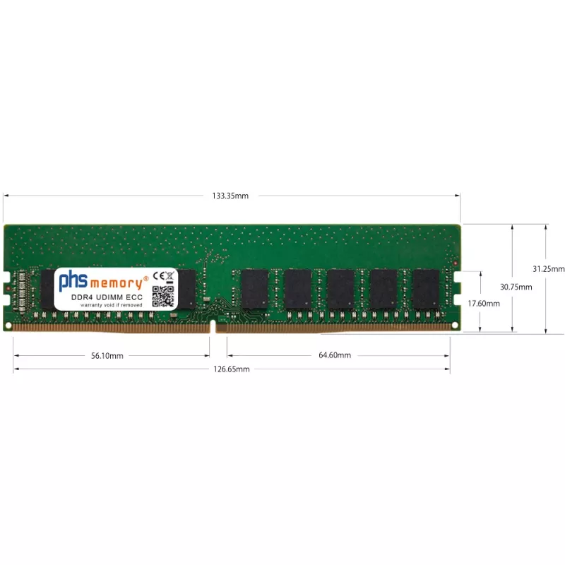 PHS-memory 16GB DDR4 ECC UDIMM 3200MHz PC4-25600E RAM para MSI D3030a (SP540099)
