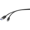 Renkforce RF-4535908 cable USB 3.2 Gen 1, USB-A a USB-C, 3 m, negro