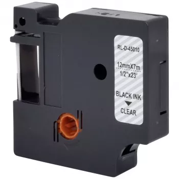 RENKFORCE RF-LT-D45010 cinta de etiquetar compatible DYMO D1 12mm transparente negro sobre 7m RF-6027820