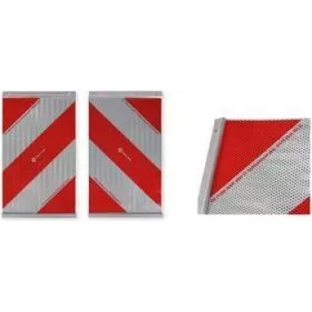 IWH marca reflectante de advertencia para plataformas elevadoras, rojo/blanco, autoadhesiva, 133 x 133 mm, 1 ud. (097620)