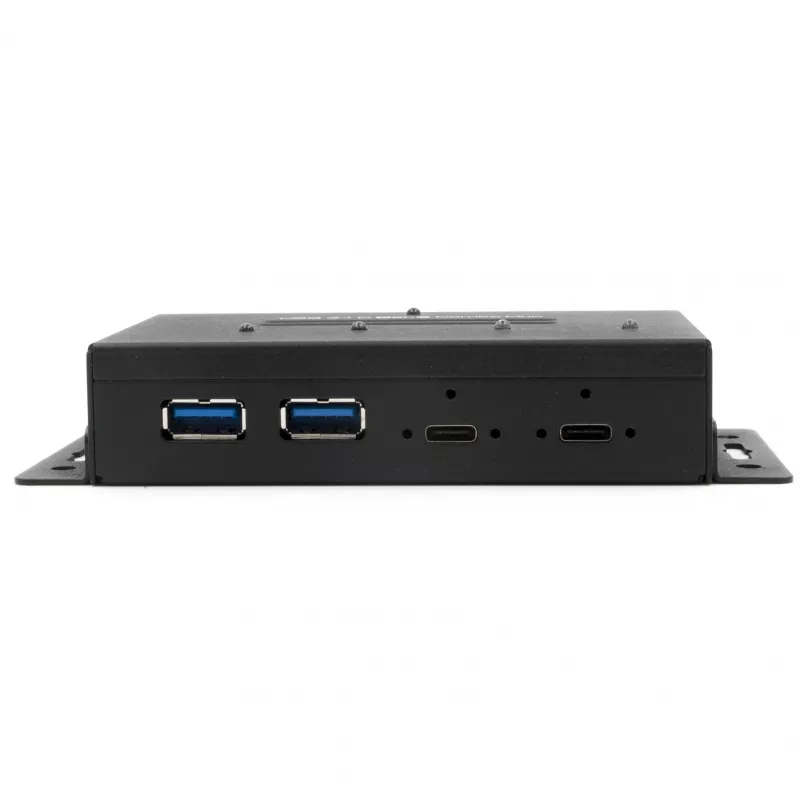 EXSYS EX-1240HMVS hub USB 3.2 Gen 2 industrial de 4 puertos, montaje en carril DIN, metal