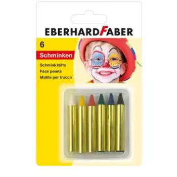 FABER-CASTELL EBERHARD FABER Lápices de maquillaje, cortos, 6 colores, alta intensidad, probados dermatológicamente, 1 set (579106)