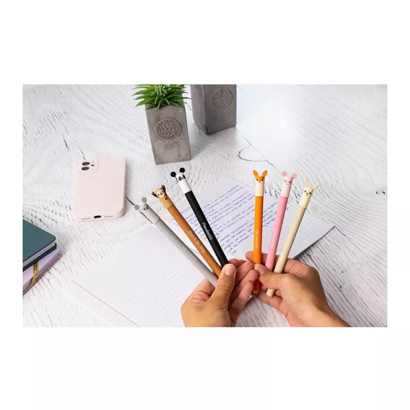 Faber-Castell Eberhard Faber Animal Erase it! Bolígrafo de gel cerdito azul 0,7 mm borrable recargable 582106