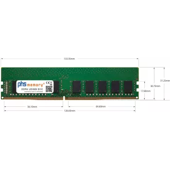 PHS-memory 32GB DDR4 ECC UDIMM 2400MHz PC4-19200E RAM para QNAP TVS-682 SP570503