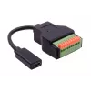 EXSYS EX-49124 cable adaptador USB-C hembra a bloque de bornes de tornillo de 10 pines con pulsador, USB 3.2 Gen 1, 15 cm