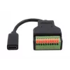 EXSYS EX-49124 cable adaptador USB-C hembra a bloque de bornes de tornillo de 10 pines con pulsador, USB 3.2 Gen 1, 15 cm
