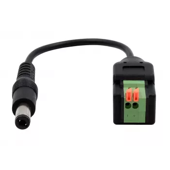 EXSYS EX-49140 cable adaptador conector de alimentación DC 5,5x2,1mm a bloque de bornes de 2 pines, 15 cm, pulsador