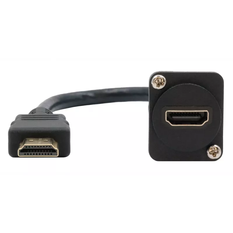 EXSYS EX-49162 cable adaptador HDMI tipo A hembra a macho, 20 cm, 4K, alta velocidad con Ethernet, negro