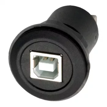 EXSYS EX-49213 adaptador de montaje en panel USB-B conector hembra a USB-A conector hembra, USB 2.0, marco metálico