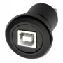 EXSYS EX-49213 adaptador de montaje en panel USB-B conector hembra a USB-A conector hembra, USB 2.0, marco metálico