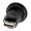 EXSYS EX-49213 adaptador de montaje en panel USB-B conector hembra a USB-A conector hembra, USB 2.0, marco metálico