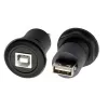 EXSYS EX-49213 adaptador de montaje en panel USB-B conector hembra a USB-A conector hembra, USB 2.0, marco metálico