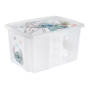 keeeper caja de almacenamiento karolina Stitch, 45 litros caja apilable/encajable con tapa, PP transparente, 1 unidad 1223900131900