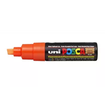 POSCA PC-8K naranja neón punta biselada rotulador pigmentado, 8,0 mm ancho de trazo, tinta base agua, 1 unidad PC8K O FLUO