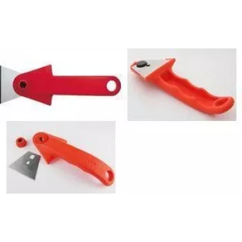 NT Cutter SC-2P raspador, hoja de acero inoxidable de 60 mm, mango de plástico rojo, 1 ud. h1310652