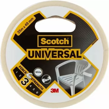 3M Scotch cinta universal 2000 blanca 48 mm x 25 m, 6 rollos – cinta de película de PE multiusos para agrupar, fijar, reparar y sellar 7100205295