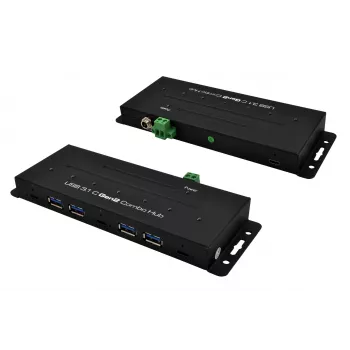 EXSYS EX-1247HMVS hub industrial USB 3.2 Gen 2 de 7 puertos con montaje en carril DIN