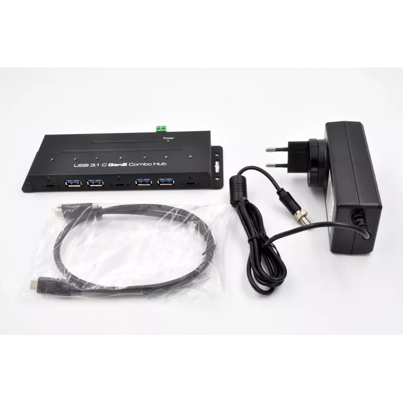 EXSYS EX-1247HMVS hub industrial USB 3.2 Gen 2 de 7 puertos con montaje en carril DIN