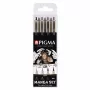 SAKURA Pigma Micron set Manga sepia set de 4 rotuladores finos y pinceles en estuche reutilizable POXSDKMAN4