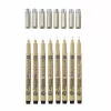 SAKURA Pigma Micron set de rotuladores finos, 8 piezas, negro, varios tamaños de punta de 0,15 mm a pincel POXSDK8