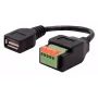 EXSYS EX-49128 Cable adaptador USB-A conector hembra a bloque de terminales de 5 pines con pulsador, USB 2.0, 15 cm