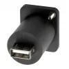 EXSYS EX-49157 Adaptador de montaje tipo D USB 2.0, USB-B conector hembra a USB-A conector hembra