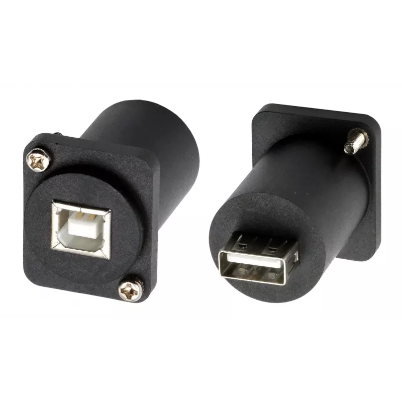 EXSYS EX-49157 Adaptador de montaje tipo D USB 2.0, USB-B conector hembra a USB-A conector hembra