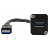 EXSYS EX-49164 Cable adaptador de montaje tipo D USB 3.2 Gen 1, USB-A conector macho a conector hembra, 20 cm, negro