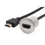 EXSYS EX-49180 Adaptador HDMI de montaje en panel metálico, conector hembra a conector macho, 30 cm