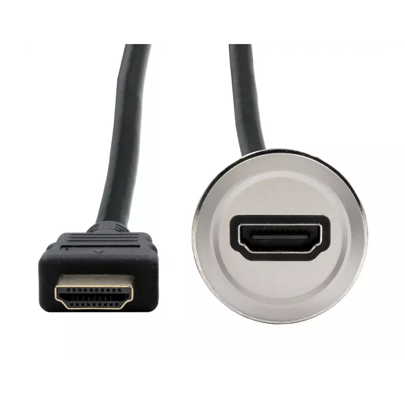 EXSYS EX-49180 Adaptador HDMI de montaje en panel metálico, conector hembra a conector macho, 30 cm