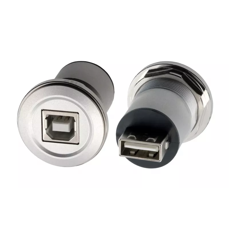EXSYS EX-49193 Adaptador USB 2.0 de montaje en panel metálico USB-B conector hembra a USB-A conector hembra