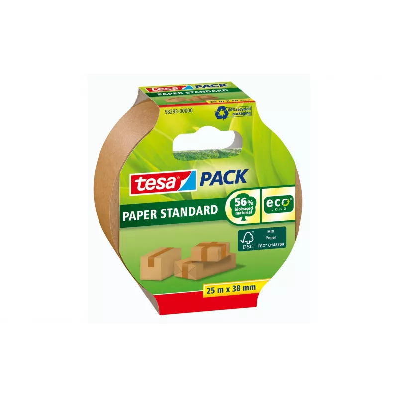 tesa STANDARD ecoLogo® 58293 Cinta de embalaje marrón 25 m x 38 mm