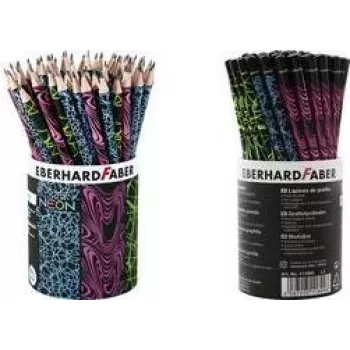 FABER-CASTELL EBERHARD FABER lápices de grafito NEON HB, estuche redondo de 72, mina de 2,0 mm, sin madera 511899
