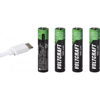 VOLTCRAFT Micro (AAA) batería de Li-Ion 500 mAh 1,5 V pack de 4 (VC-17275565)