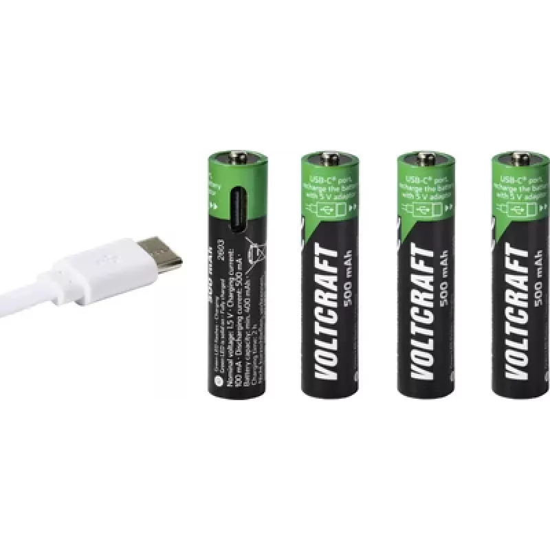 VOLTCRAFT Micro (AAA) batería de Li-Ion 500 mAh 1,5 V pack de 4 (VC-17275565)
