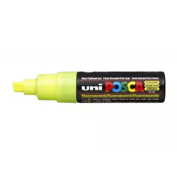 POSCA PC-8K J Fluo rotulador de pigmento amarillo neón punta biselada, 8,0 mm de grosor de trazo, 1 ud.
