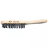 C.K Tools Cepillo de alambre de 4 filas de acero templado y revenido con mango de madera (T6238 4)