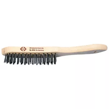 C.K Tools Cepillo de alambre de 4 filas de acero templado y revenido con mango de madera (T6238 4)