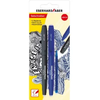 Faber-Castell Eberhard Faber Erase it! Bolígrafo de gel, 0,7 mm, azul, Action Set, blíster 582103
