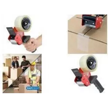 Rapesco 960 dispensador de cinta de embalaje para cinta de 50 mm x 60 m, acero, asa ergonómica 1790